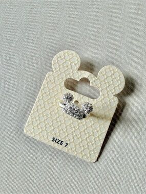 Disney Parks Mickey Mouse Pave Crystal Ring Size 7 NWT authentic